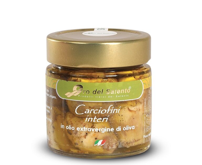 Full artichokes hearts in extra virgin olive oil