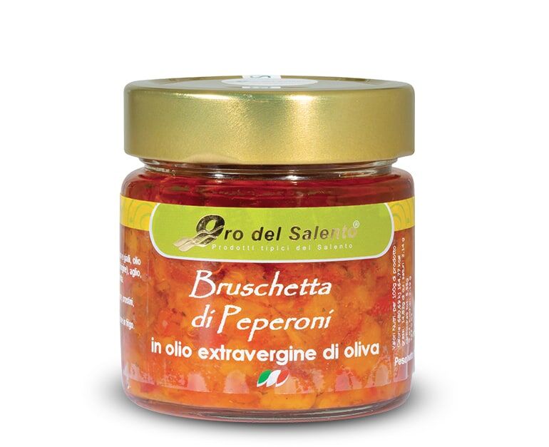 Bruschetta di peperoni rossi e gialli dolci